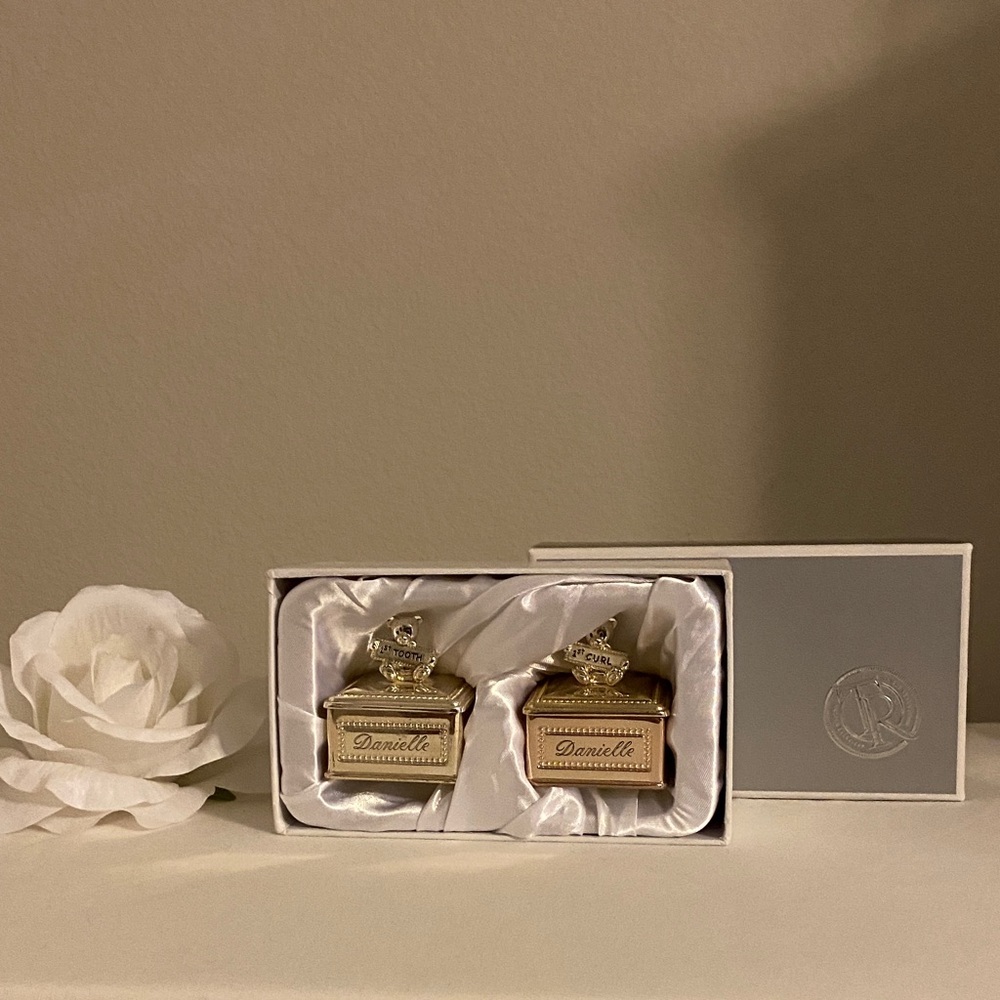 Things Remembered Baby’s First Tooth and Curl Keepsake Boxes Set -Danielle